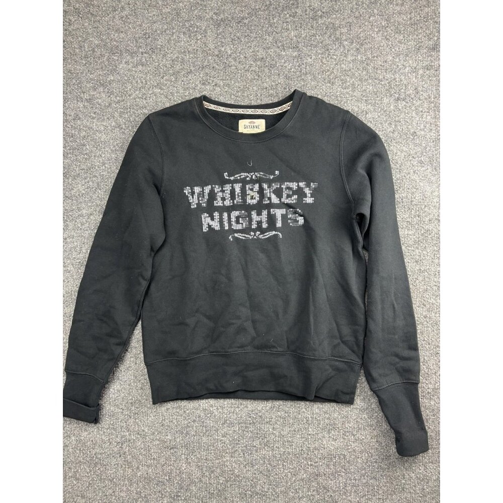Shyanne Sweatshirt Womens XS Whiskey Nights Sequin Pullover Crewneck Western